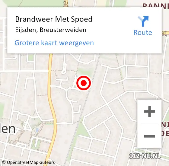 Locatie op kaart van de 112 melding: Brandweer Met Spoed Naar Eijsden, Breusterweiden op 5 februari 2018 08:43