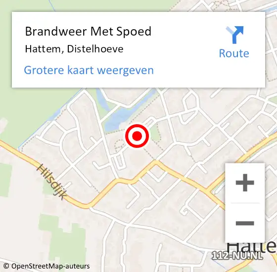 Locatie op kaart van de 112 melding: Brandweer Met Spoed Naar Hattem, Distelhoeve op 5 februari 2018 09:38