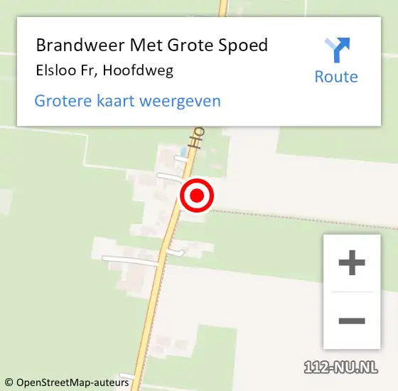 Locatie op kaart van de 112 melding: Brandweer Met Grote Spoed Naar Elsloo Fr, Hoofdweg op 5 februari 2018 09:57