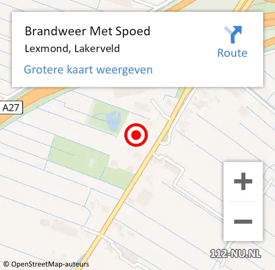 Locatie op kaart van de 112 melding: Brandweer Met Spoed Naar Lexmond, Lakerveld op 5 februari 2018 10:12