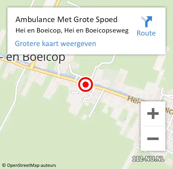 Locatie op kaart van de 112 melding: Ambulance Met Grote Spoed Naar Hei en Boeicop, Hei en Boeicopseweg op 5 februari 2018 10:29