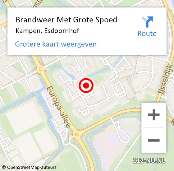 Locatie op kaart van de 112 melding: Brandweer Met Grote Spoed Naar Kampen, Esdoornhof op 5 februari 2018 11:12