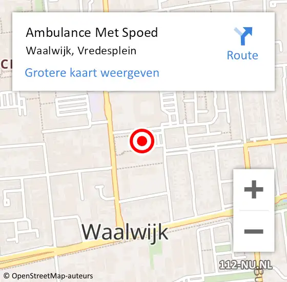 Locatie op kaart van de 112 melding: Ambulance Met Spoed Naar Waalwijk, Vredesplein op 5 februari 2018 12:02