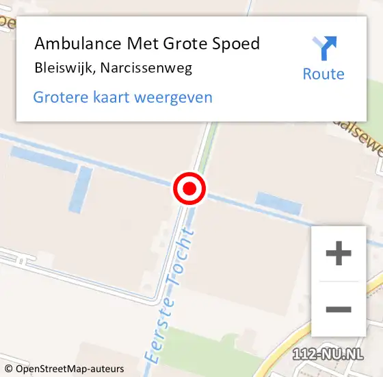 Locatie op kaart van de 112 melding: Ambulance Met Grote Spoed Naar Bleiswijk, Narcissenweg op 5 februari 2018 12:17