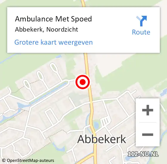 Locatie op kaart van de 112 melding: Ambulance Met Spoed Naar Abbekerk, Noordzicht op 5 februari 2018 13:06