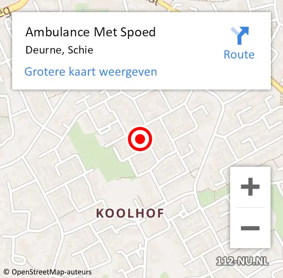 Locatie op kaart van de 112 melding: Ambulance Met Spoed Naar Deurne, Schie op 5 februari 2018 13:17