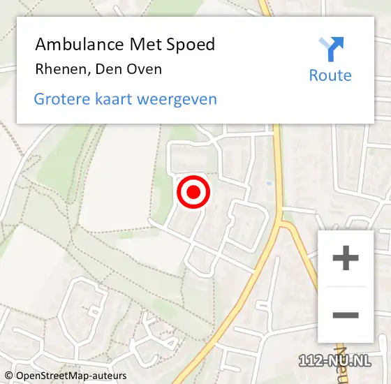 Locatie op kaart van de 112 melding: Ambulance Met Spoed Naar Rhenen, Den Oven op 5 februari 2018 14:46