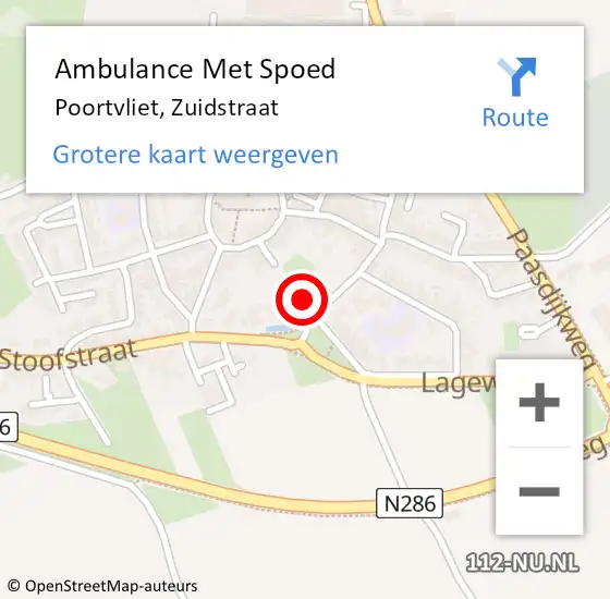 Locatie op kaart van de 112 melding: Ambulance Met Spoed Naar Poortvliet, Zuidstraat op 5 februari 2018 15:13