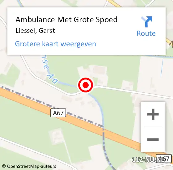 Locatie op kaart van de 112 melding: Ambulance Met Grote Spoed Naar Liessel, Garst op 5 februari 2018 15:23