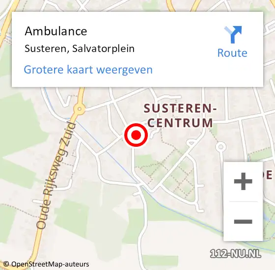 Locatie op kaart van de 112 melding: Ambulance Susteren, Salvatorplein op 5 februari 2018 15:36