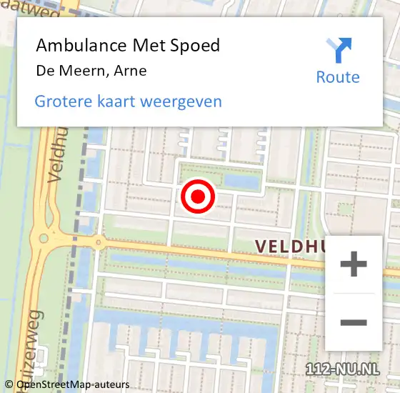 Locatie op kaart van de 112 melding: Ambulance Met Spoed Naar De Meern, Arne op 5 februari 2018 16:11