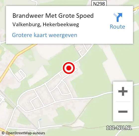 Locatie op kaart van de 112 melding: Brandweer Met Grote Spoed Naar Valkenburg, Hekerbeekweg op 5 februari 2018 16:56