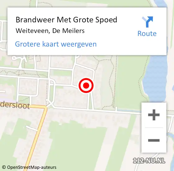 Locatie op kaart van de 112 melding: Brandweer Met Grote Spoed Naar Weiteveen, De Meilers op 15 februari 2014 10:39