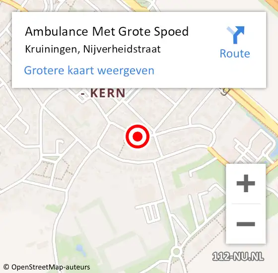 Locatie op kaart van de 112 melding: Ambulance Met Grote Spoed Naar Kruiningen, Nijverheidstraat op 5 februari 2018 20:10