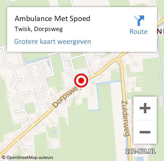 Locatie op kaart van de 112 melding: Ambulance Met Spoed Naar Twisk, Dorpsweg op 5 februari 2018 20:11