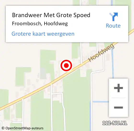 Locatie op kaart van de 112 melding: Brandweer Met Grote Spoed Naar Froombosch, Hoofdweg op 5 februari 2018 21:23