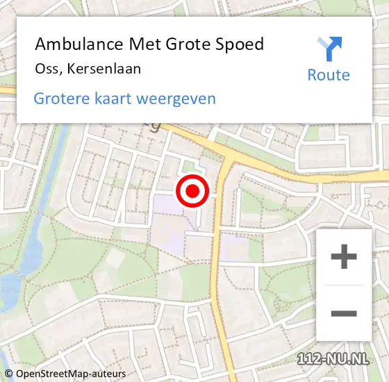 Locatie op kaart van de 112 melding: Ambulance Met Grote Spoed Naar Oss, Kersenlaan op 5 februari 2018 22:06