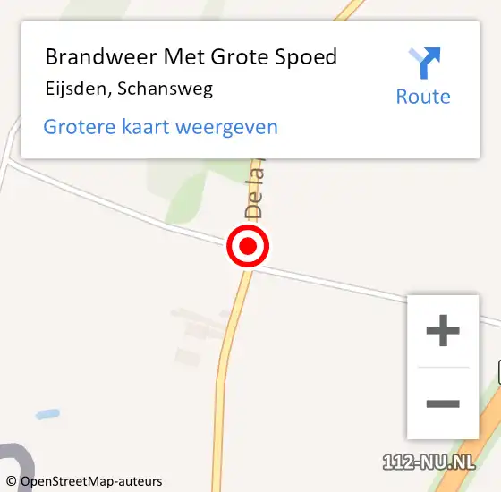 Locatie op kaart van de 112 melding: Brandweer Met Grote Spoed Naar Eijsden, Schansweg op 6 februari 2018 00:09