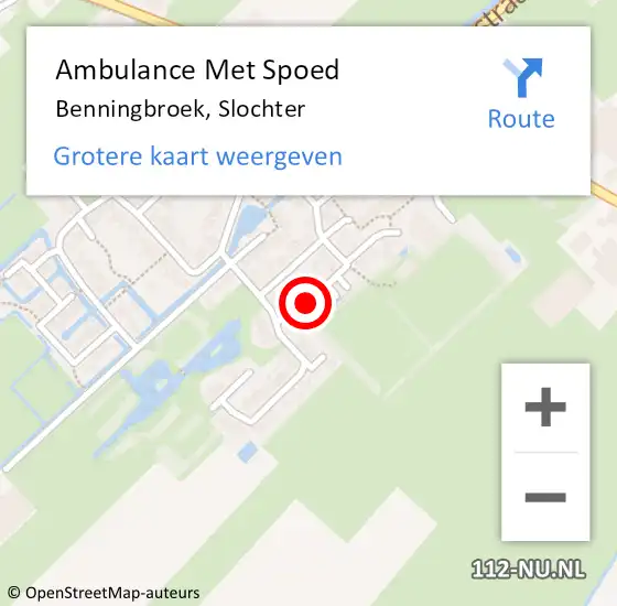 Locatie op kaart van de 112 melding: Ambulance Met Spoed Naar Benningbroek, Slochter op 6 februari 2018 00:37