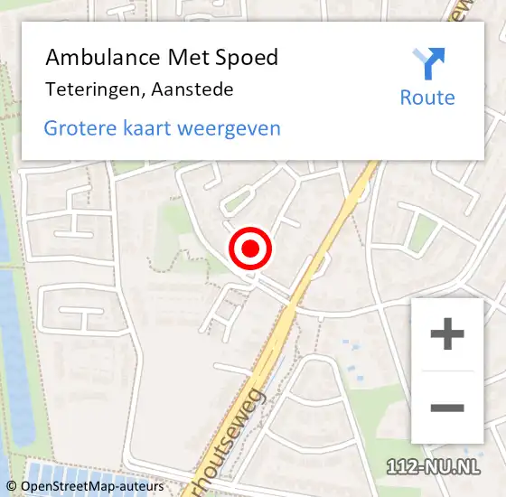 Locatie op kaart van de 112 melding: Ambulance Met Spoed Naar Teteringen, Aanstede op 6 februari 2018 01:15