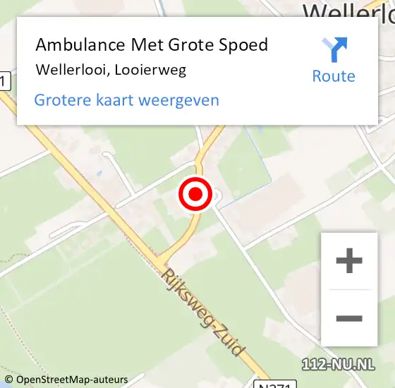 Locatie op kaart van de 112 melding: Ambulance Met Grote Spoed Naar Wellerlooi, Looierweg op 6 februari 2018 02:32