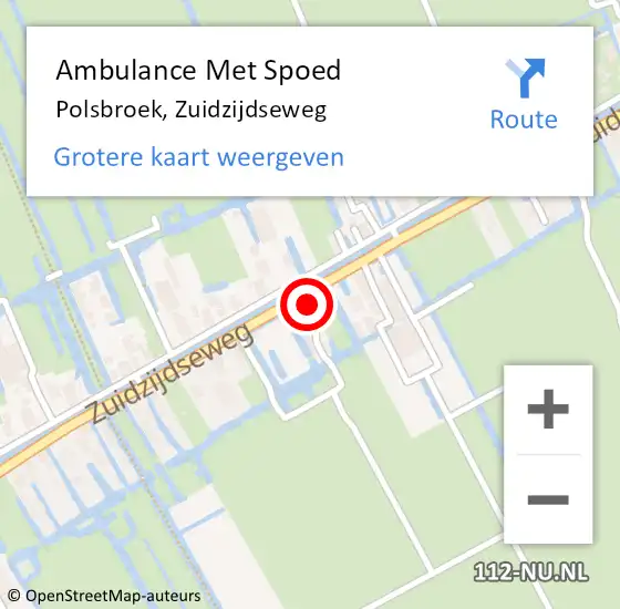 Locatie op kaart van de 112 melding: Ambulance Met Spoed Naar Polsbroek, Zuidzijdseweg op 6 februari 2018 03:40