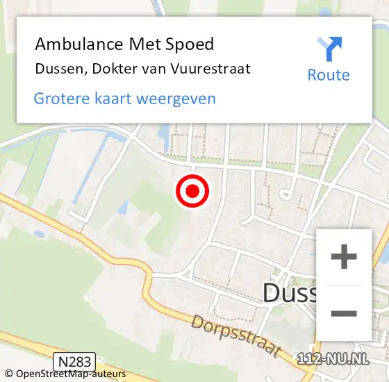 Locatie op kaart van de 112 melding: Ambulance Met Spoed Naar Dussen, Dokter van Vuurestraat op 6 februari 2018 03:53