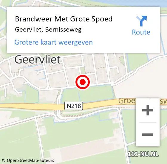 Locatie op kaart van de 112 melding: Brandweer Met Grote Spoed Naar Geervliet, Bernisseweg op 22 september 2013 15:29