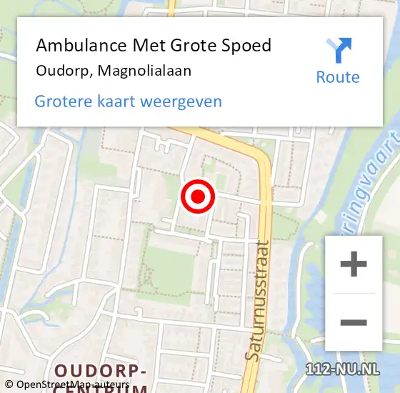 Locatie op kaart van de 112 melding: Ambulance Met Grote Spoed Naar Oudorp, Magnolialaan op 6 februari 2018 06:48