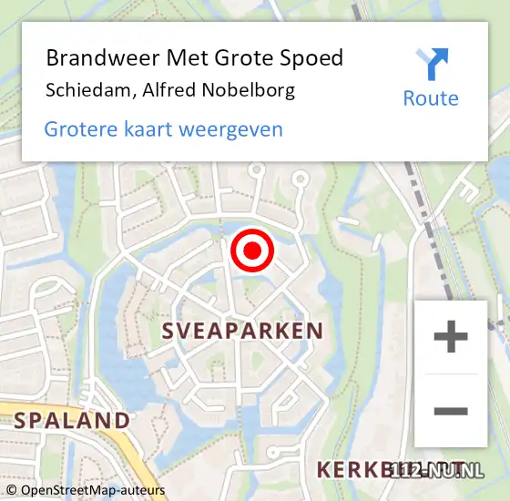 Locatie op kaart van de 112 melding: Brandweer Met Grote Spoed Naar Schiedam, Alfred Nobelborg op 6 februari 2018 07:34