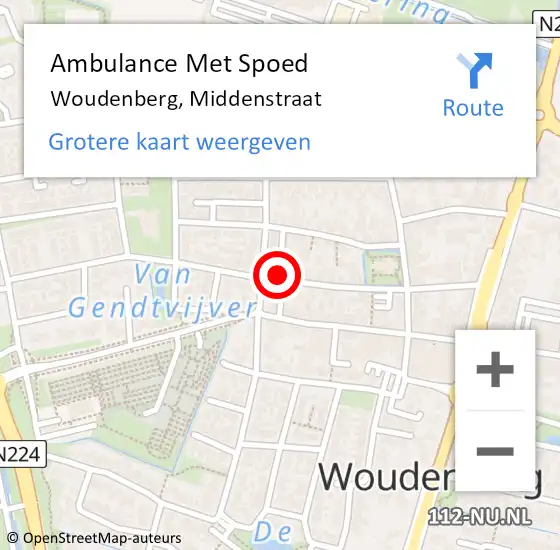 Locatie op kaart van de 112 melding: Ambulance Met Spoed Naar Woudenberg, Middenstraat op 6 februari 2018 08:48