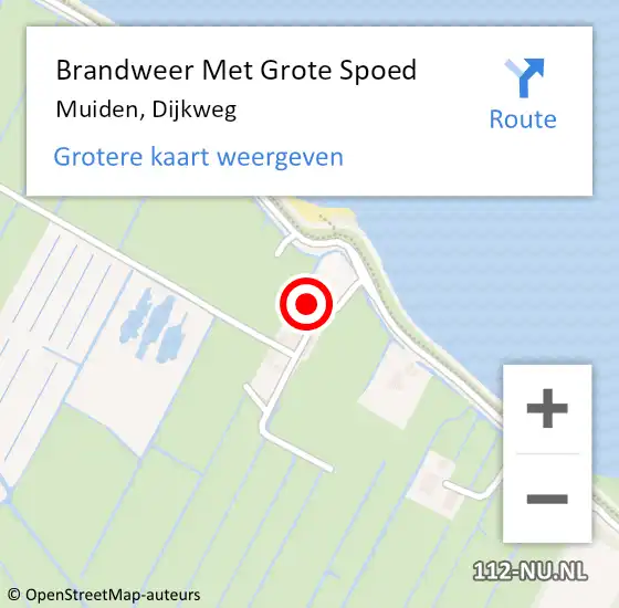 Locatie op kaart van de 112 melding: Brandweer Met Grote Spoed Naar Muiden, Dijkweg op 6 februari 2018 10:15