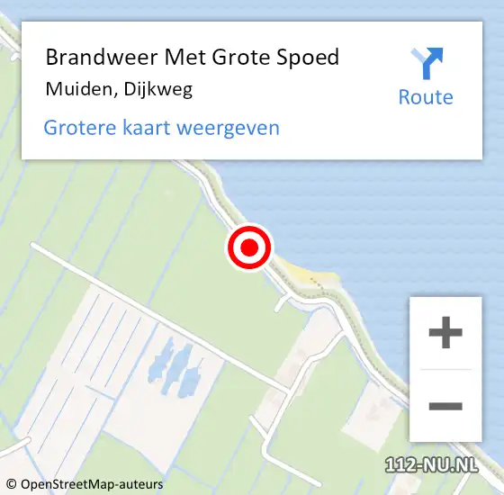 Locatie op kaart van de 112 melding: Brandweer Met Grote Spoed Naar Muiden, Dijkweg op 6 februari 2018 10:24