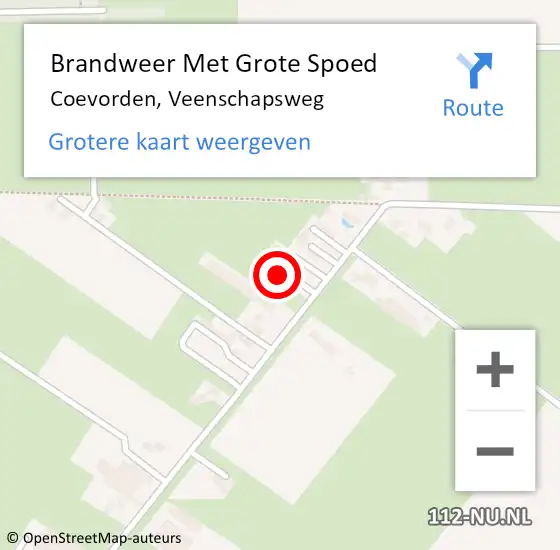 Locatie op kaart van de 112 melding: Brandweer Met Grote Spoed Naar Coevorden, Veenschapsweg op 6 februari 2018 11:18