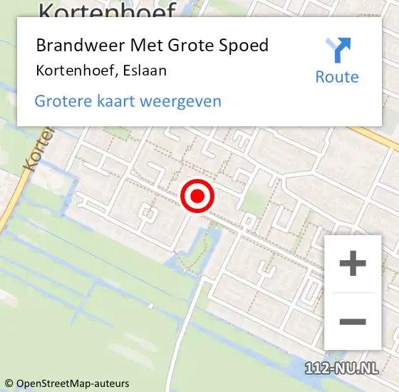 Locatie op kaart van de 112 melding: Brandweer Met Grote Spoed Naar Kortenhoef, Eslaan op 15 februari 2014 11:34