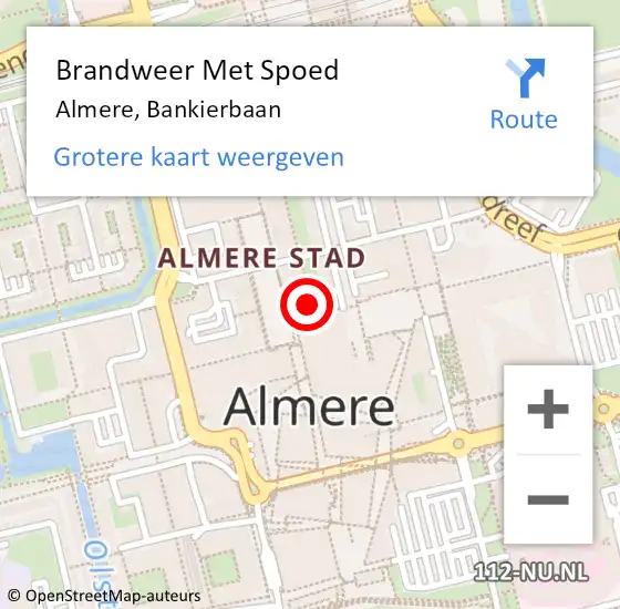 Locatie op kaart van de 112 melding: Brandweer Met Spoed Naar Almere, Bankierbaan op 6 februari 2018 12:39
