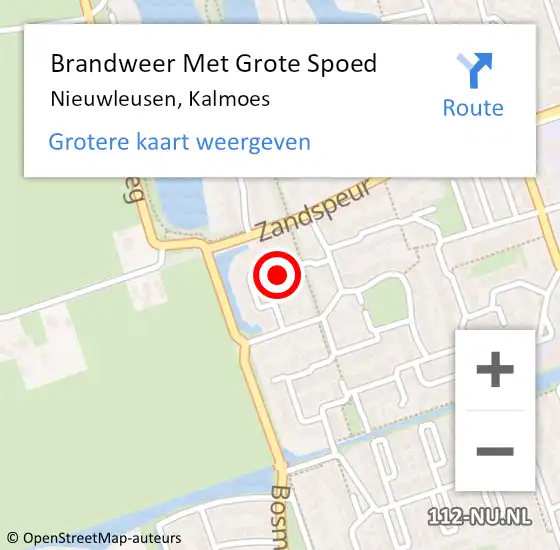 Locatie op kaart van de 112 melding: Brandweer Met Grote Spoed Naar Nieuwleusen, Kalmoes op 6 februari 2018 12:55