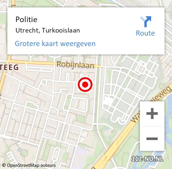 Locatie op kaart van de 112 melding: Politie Utrecht, Turkooislaan op 6 februari 2018 15:55