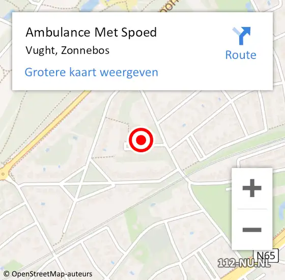 Locatie op kaart van de 112 melding: Ambulance Met Spoed Naar Vught, Zonnebos op 6 februari 2018 18:43