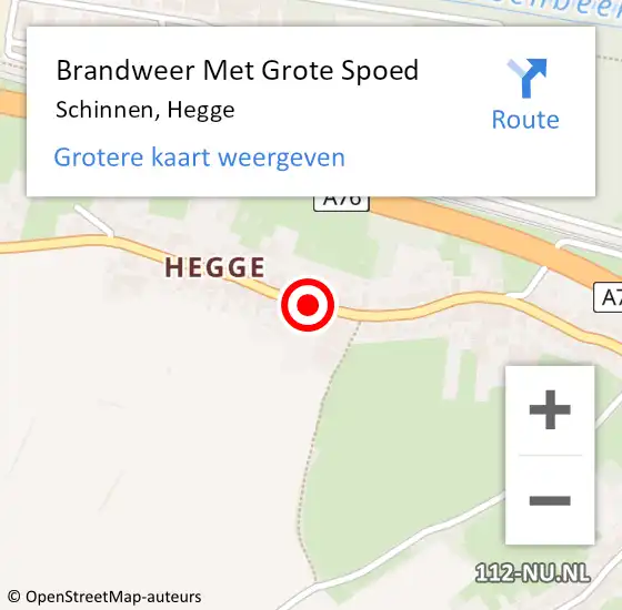 Locatie op kaart van de 112 melding: Brandweer Met Grote Spoed Naar Schinnen, Hegge op 6 februari 2018 19:15