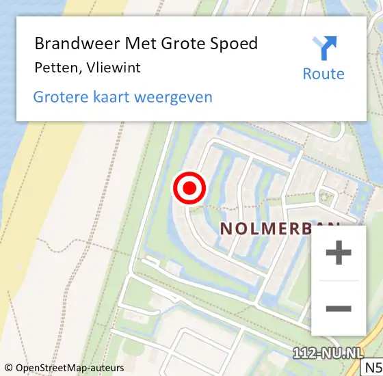 Locatie op kaart van de 112 melding: Brandweer Met Grote Spoed Naar Petten, Vliewint op 6 februari 2018 22:52