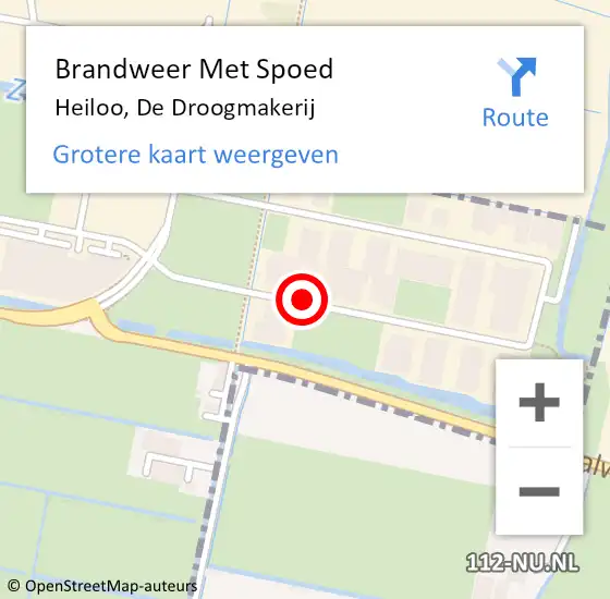 Locatie op kaart van de 112 melding: Brandweer Met Spoed Naar Heiloo, De Droogmakerij op 15 februari 2014 12:22