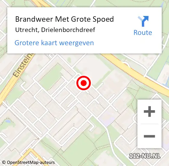 Locatie op kaart van de 112 melding: Brandweer Met Grote Spoed Naar Utrecht, Drielenborchdreef op 7 februari 2018 00:54