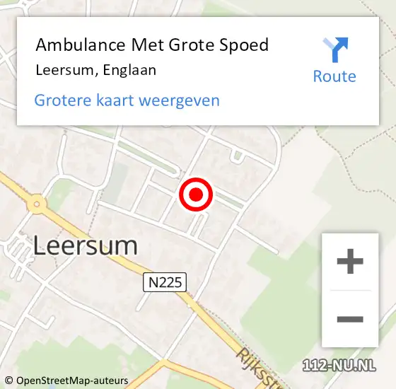 Locatie op kaart van de 112 melding: Ambulance Met Grote Spoed Naar Leersum, Englaan op 7 februari 2018 04:58