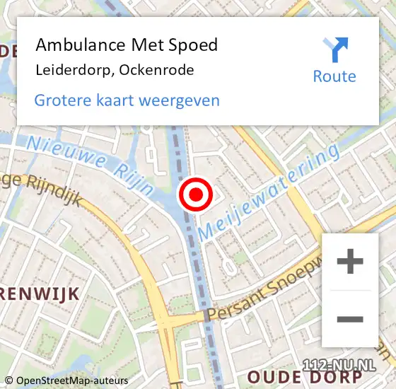 Locatie op kaart van de 112 melding: Ambulance Met Spoed Naar Leiderdorp, Ockenrode op 7 februari 2018 06:19