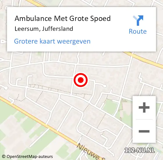 Locatie op kaart van de 112 melding: Ambulance Met Grote Spoed Naar Leersum, Juffersland op 7 februari 2018 07:43