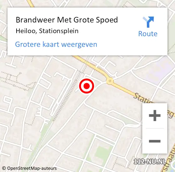 Locatie op kaart van de 112 melding: Brandweer Met Grote Spoed Naar Heiloo, Stationsplein op 7 februari 2018 08:03