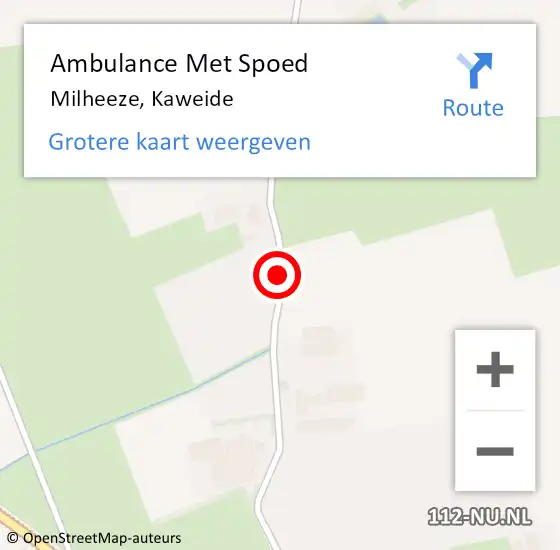 Locatie op kaart van de 112 melding: Ambulance Met Spoed Naar Milheeze, Kaweide op 7 februari 2018 10:04