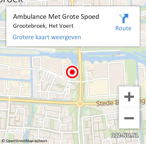 Locatie op kaart van de 112 melding: Ambulance Met Grote Spoed Naar Grootebroek, Het Voert op 7 februari 2018 10:24