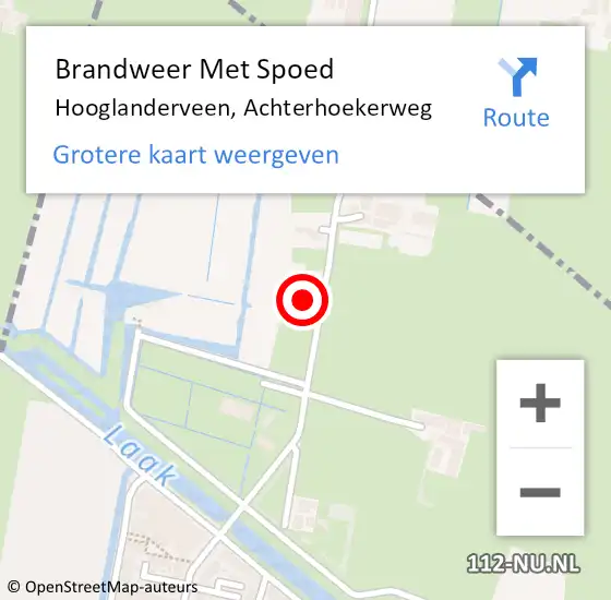 Locatie op kaart van de 112 melding: Brandweer Met Spoed Naar Hooglanderveen, Achterhoekerweg op 7 februari 2018 10:28